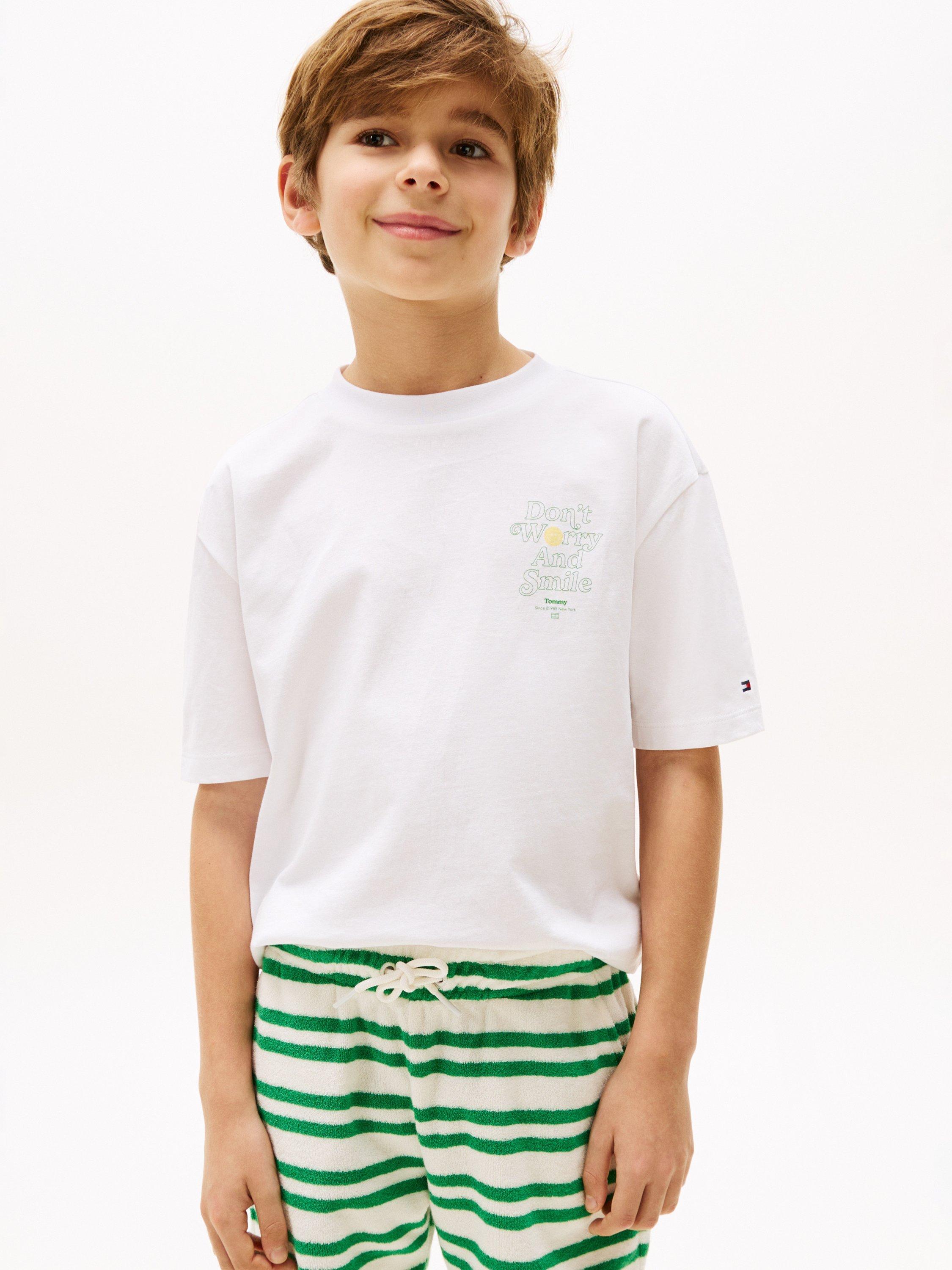 Product image 4 of 6, which shows Tommy Hilfiger Kids' Graphic Print T-Shirt, White, 12 years