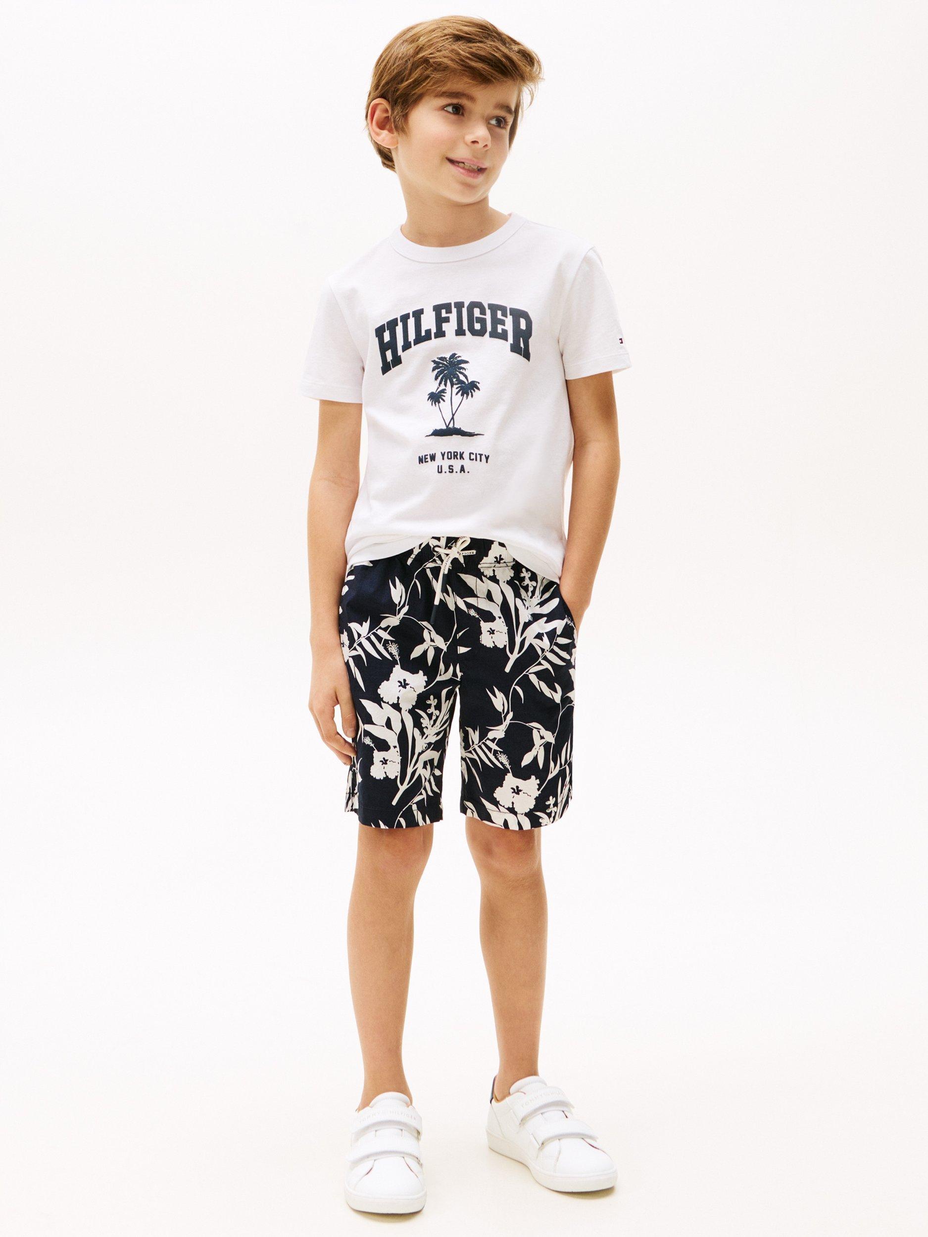 Tommy Hilfiger Kids' Hilfiger Palm T-Shirt, White