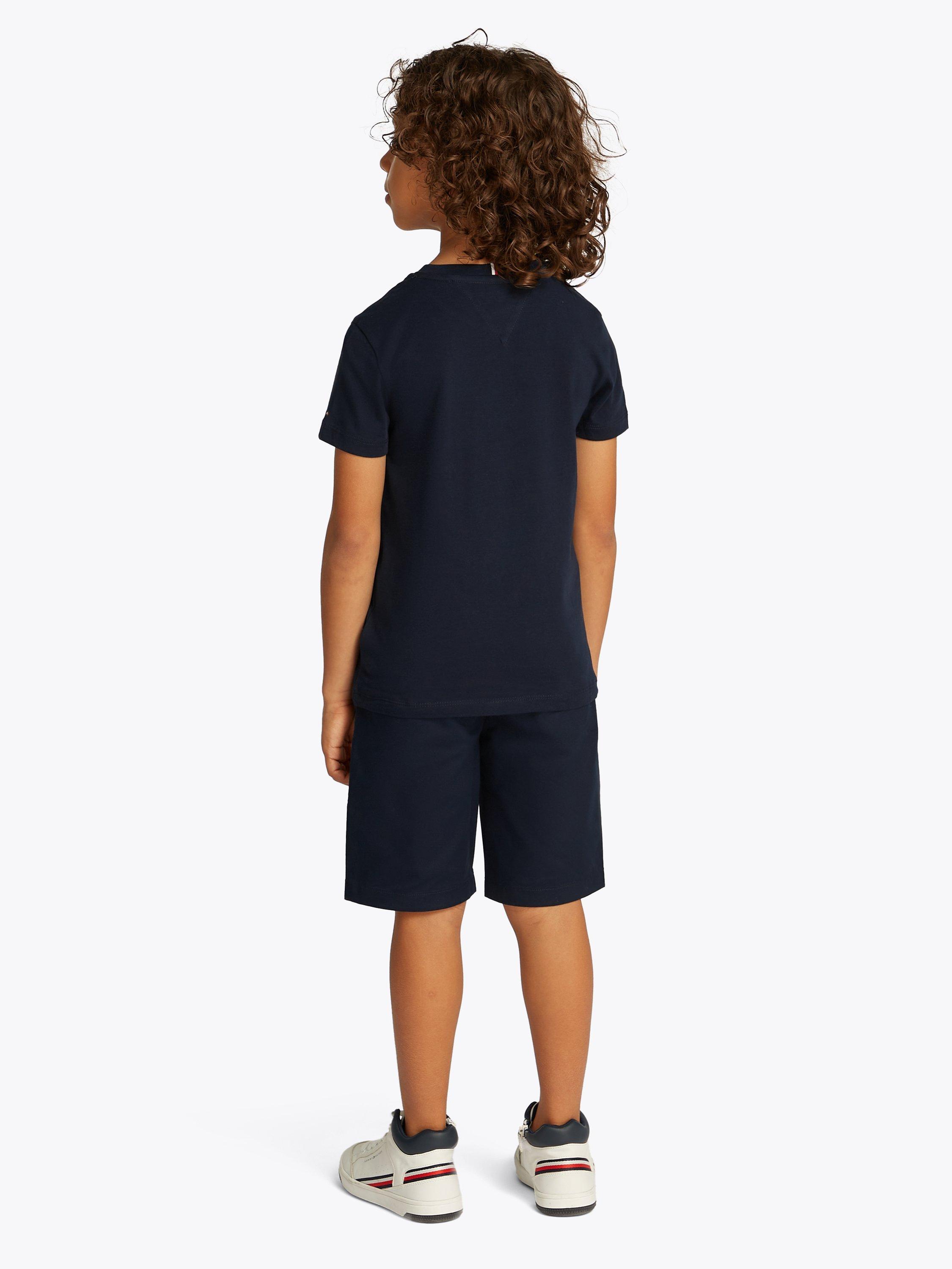 Product image 2 of 5, which shows Tommy Hilfiger Kids' Cotton Flag Logo T-Shirt, Navy, 4 years