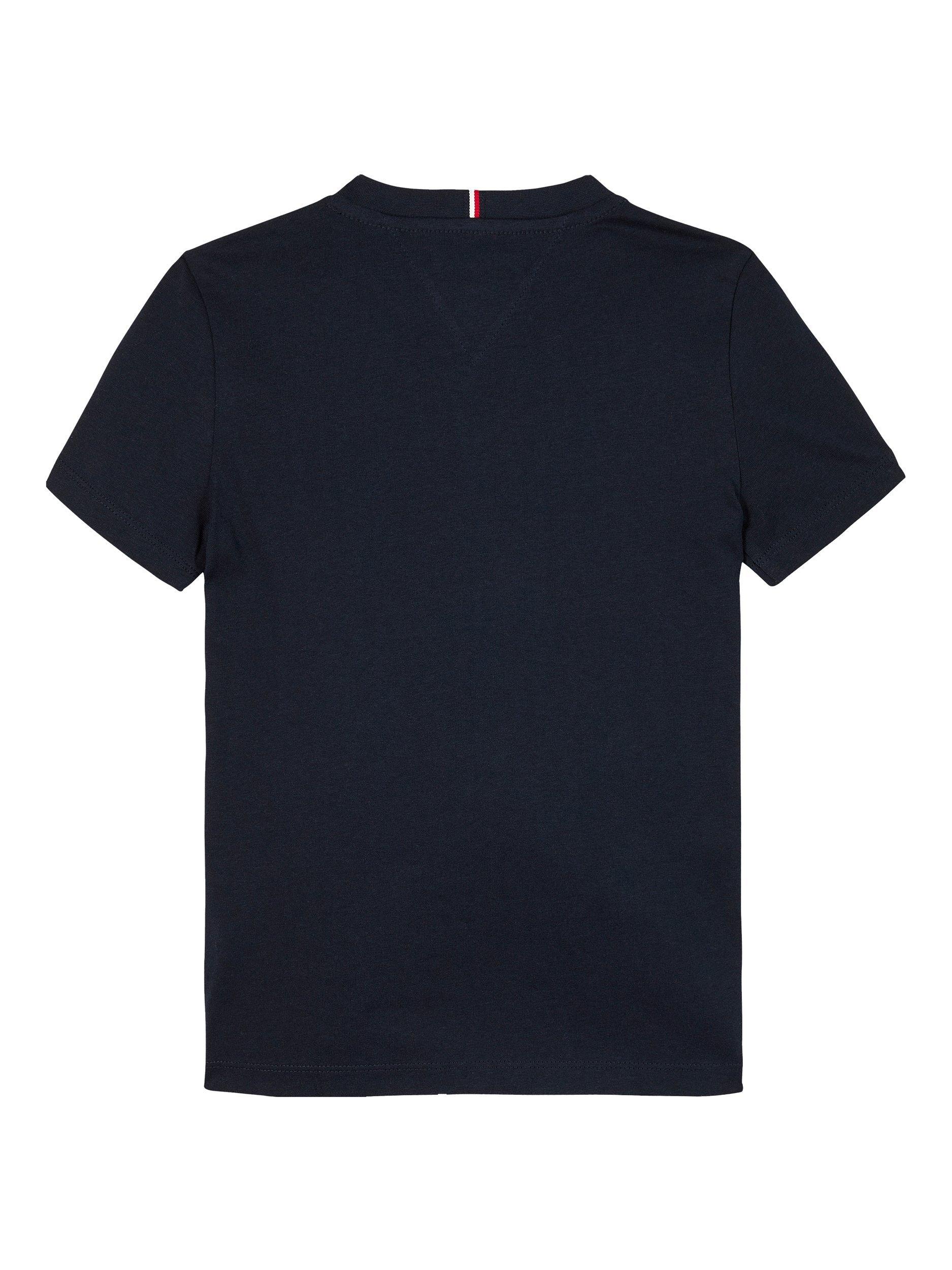 Product image 5 of 5, which shows Tommy Hilfiger Kids' Cotton Flag Logo T-Shirt, Navy, 4 years