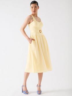 L.K.Bennett Alessia Bustier Dress, Buttermilk Yellow, Buttermilk Yellow