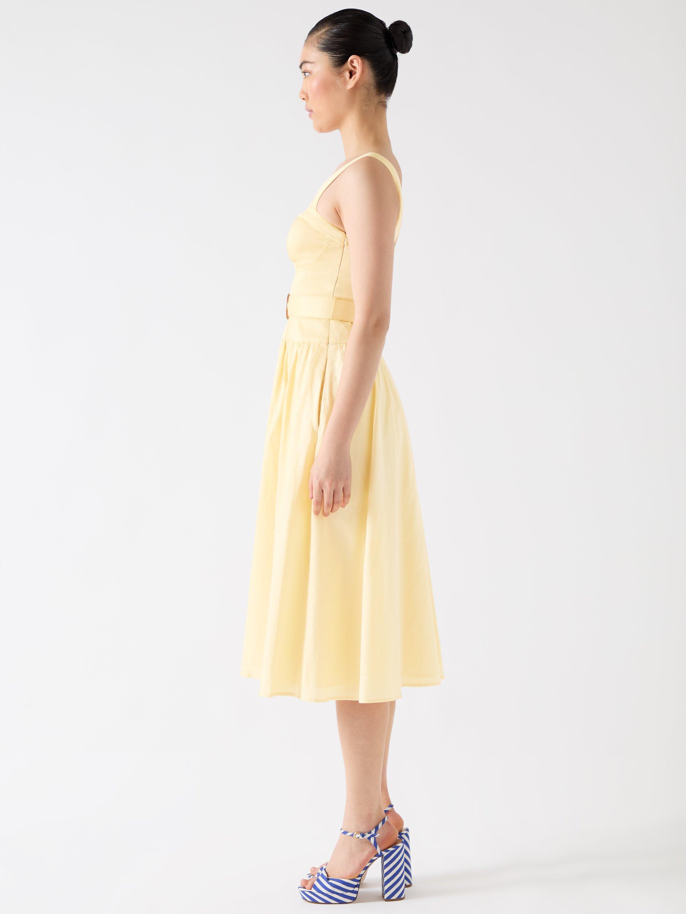Product image 2 of 5, which shows L.K.Bennett Alessia Bustier Dress, Buttermilk Yellow, 8