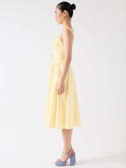 L.K.Bennett Alessia Bustier Dress, Buttermilk Yellow - view 2, Buttermilk Yellow