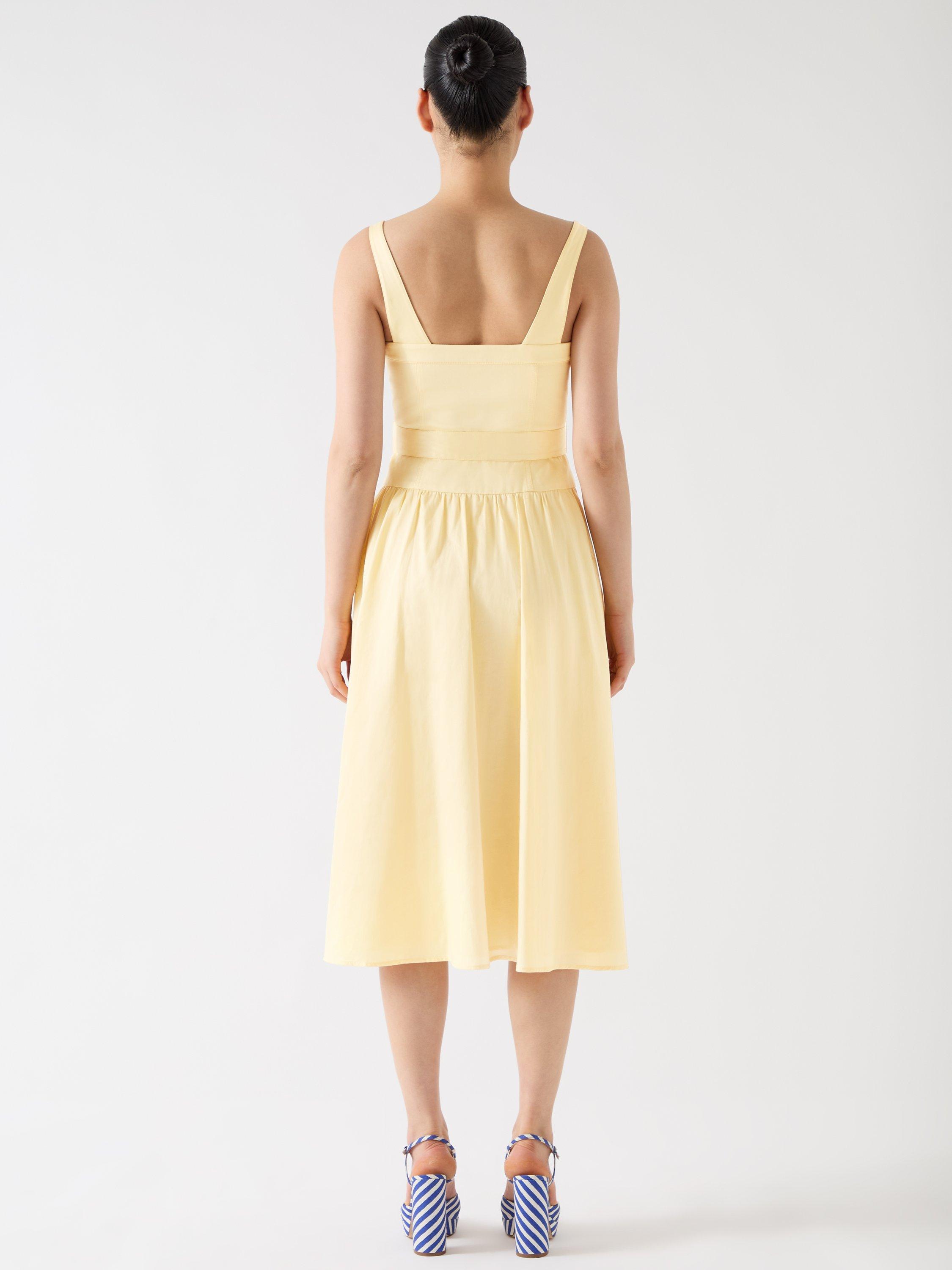 Product image 3 of 5, which shows L.K.Bennett Alessia Bustier Dress, Buttermilk Yellow, 8