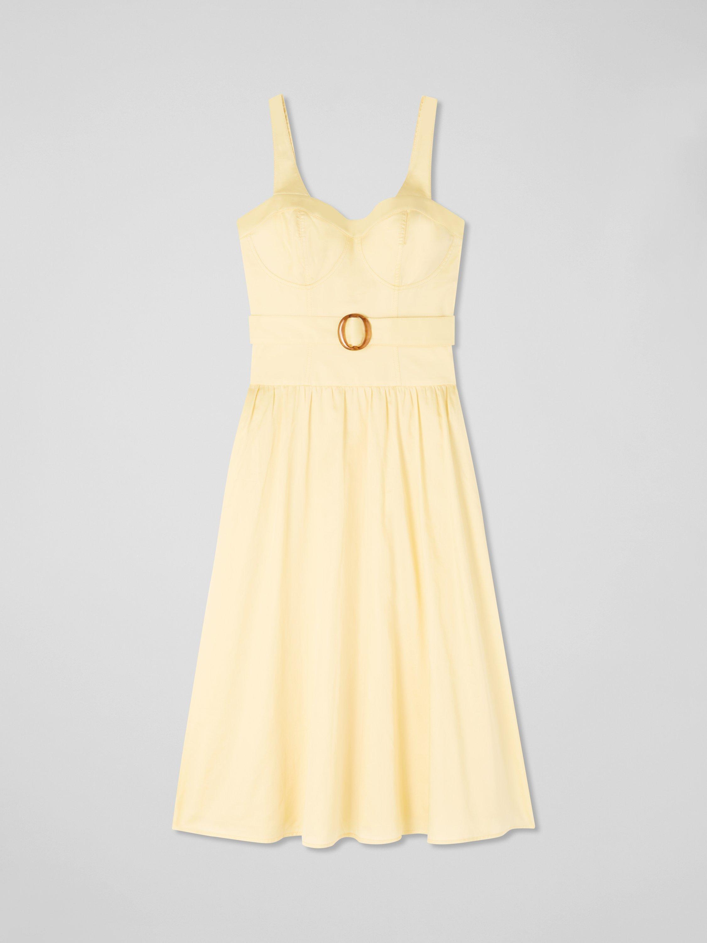 Product image 5 of 5, which shows L.K.Bennett Alessia Bustier Dress, Buttermilk Yellow, 8