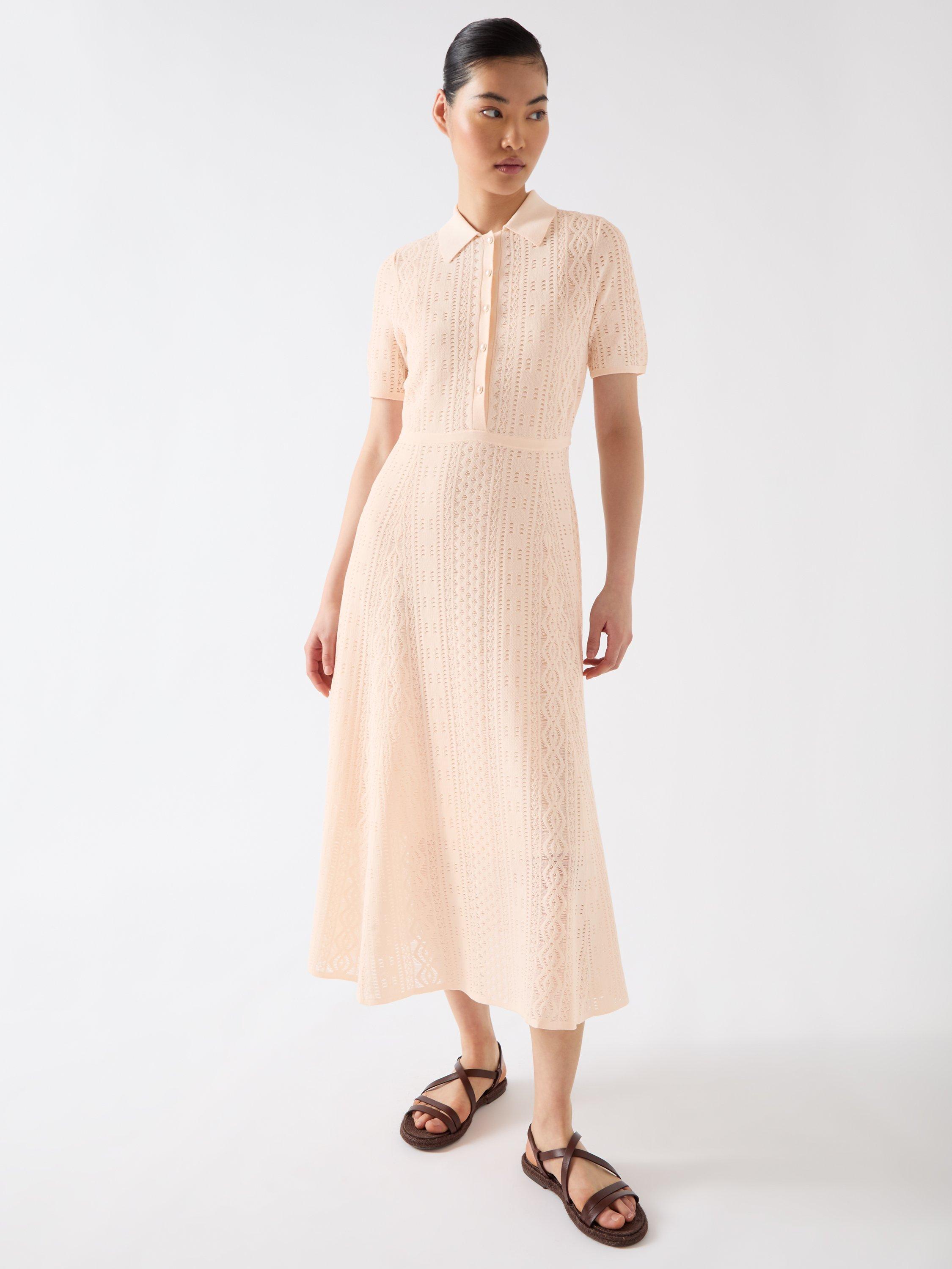 L.K.Bennett Dean Lace Knit Dress, Light Pink