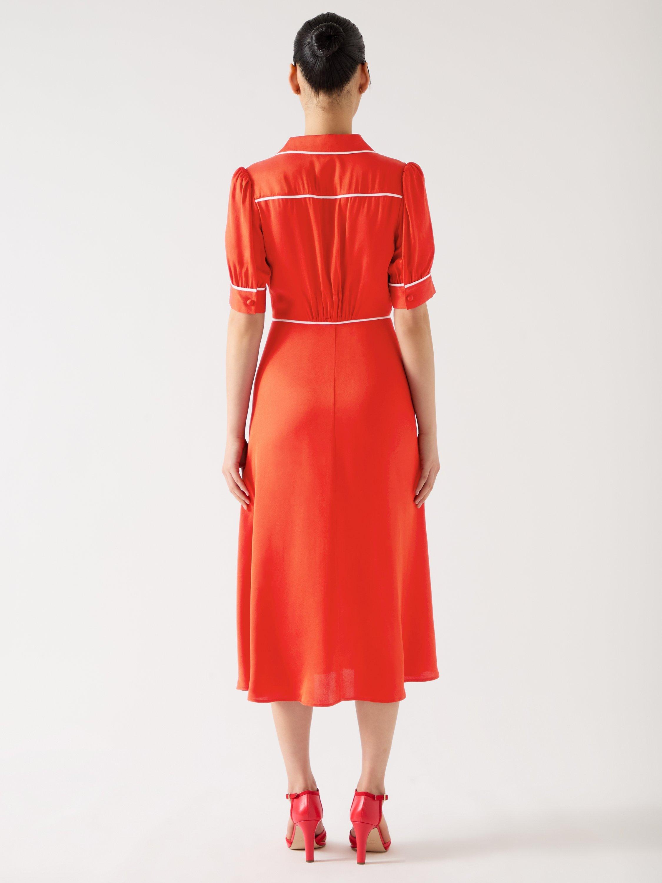Product image 4 of 5, which shows L.K.Bennett Royal Ascot Lou Midi Dress, Red, 12