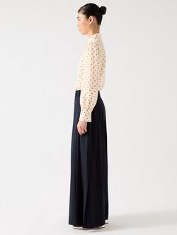 L.K.Bennett Sonya Silk Blend Shirt, Cream/Multi - view 2, Cream/Multi