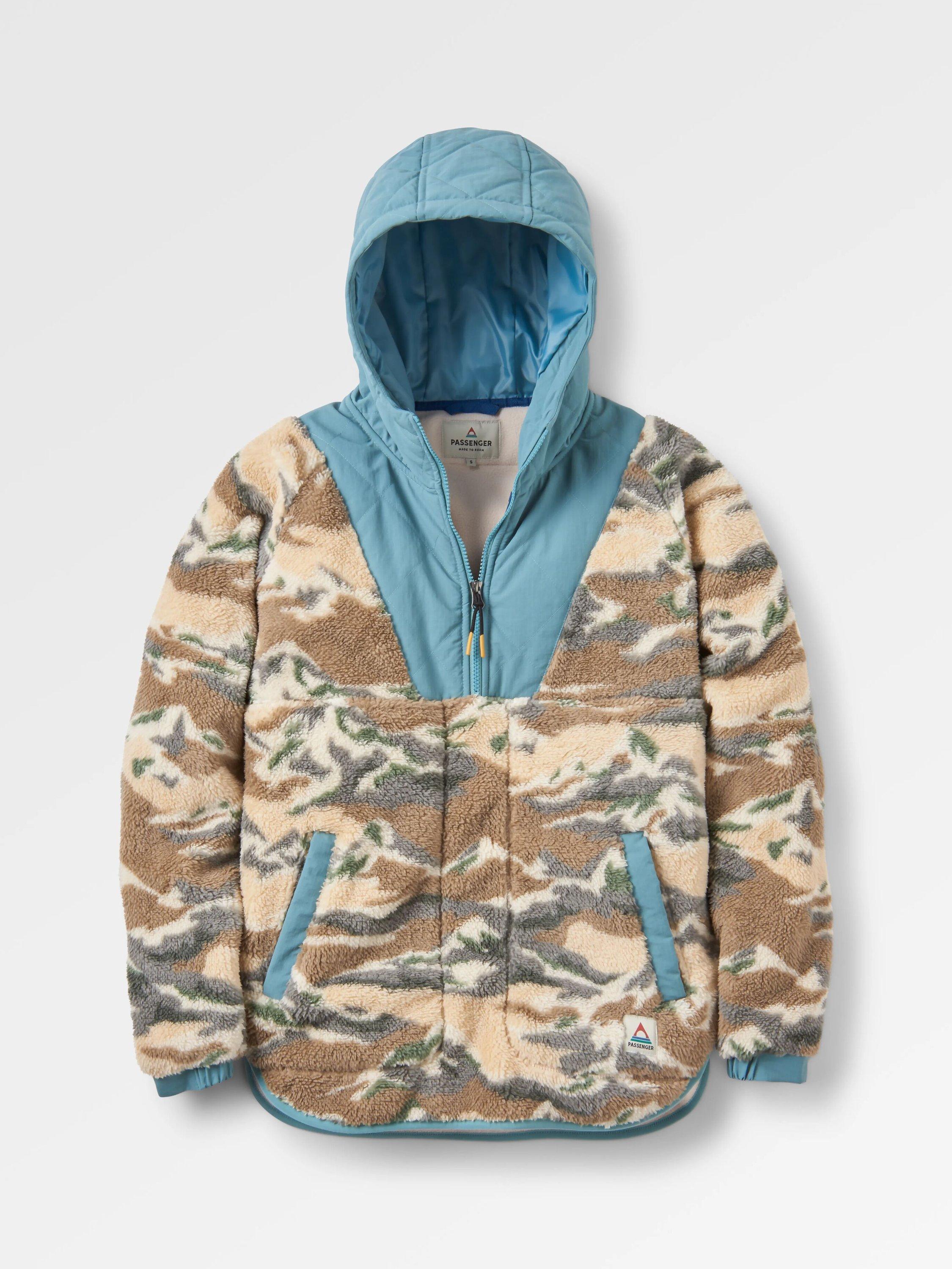 Product image 1 of 8, which shows Passenger Beaumont Camouflage Hooded Fleece, Multi, XS