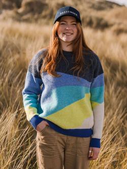 Passenger Scenic Recycled Knit Mountain Jumper, Scenic Azure Blue, Scenic Azure Blue