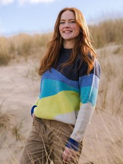 Passenger Scenic Recycled Knit Mountain Jumper, Scenic Azure Blue - view 2, Scenic Azure Blue