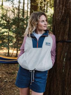 Passenger Jazz Organic Cotton Colour Block Smock Sweatshirt, Grey Marl - view 2, Grey Marl