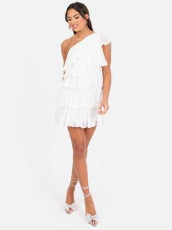 Anaya With Love Asymmetric Tiered Mini Dress, White, White