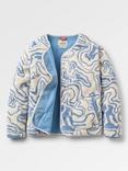Passenger Iris Collarless Fleece, Cream/Blue