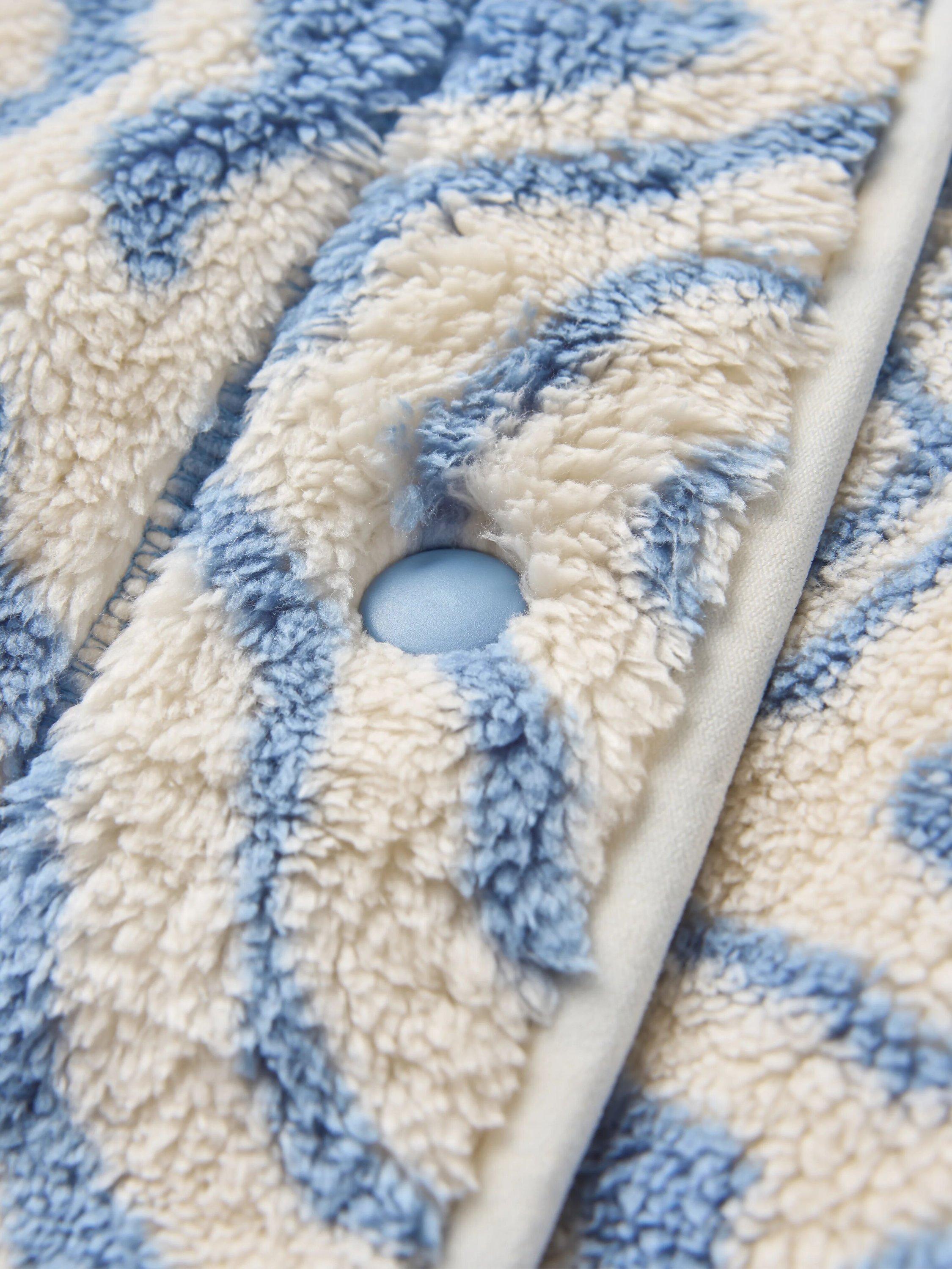 Product image 4 of 10, which shows Passenger Iris Collarless Fleece, Cream/Blue, M