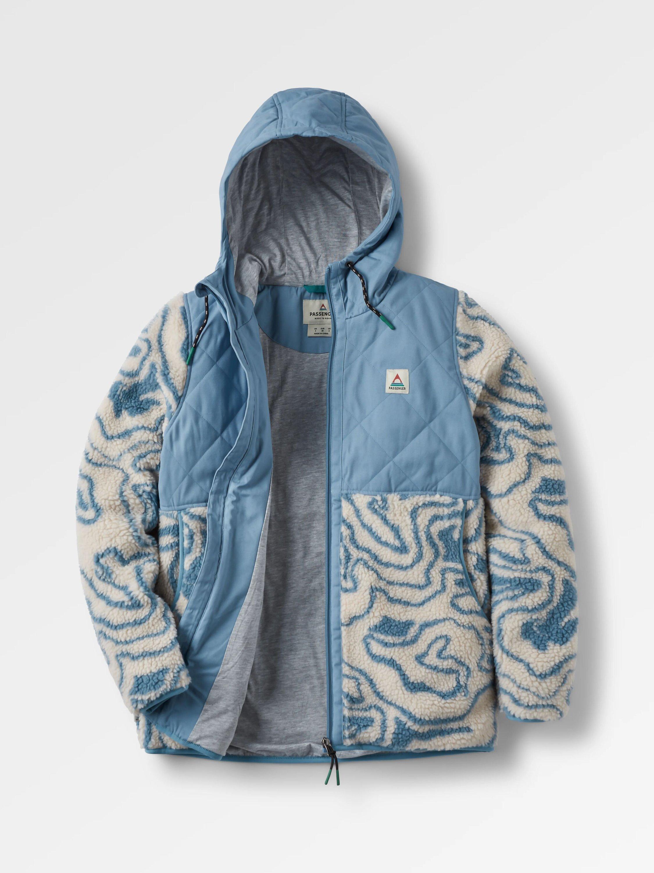 Product image 1 of 5, which shows Passenger Sefton Fleece Jacket, Cream/Blue, XS