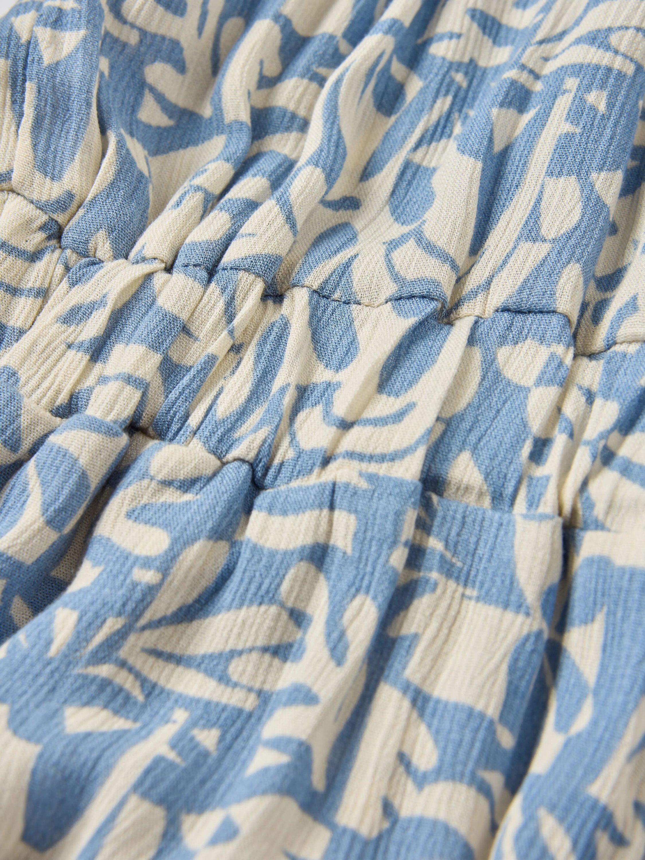 Product image 7 of 7, which shows Passenger Thimbleberry Sleeveless Jumpsuit, Cream/Blue, M