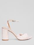 L.K.Bennett Lilith Twist Front Block Heel Sandals, Blue, Champagne