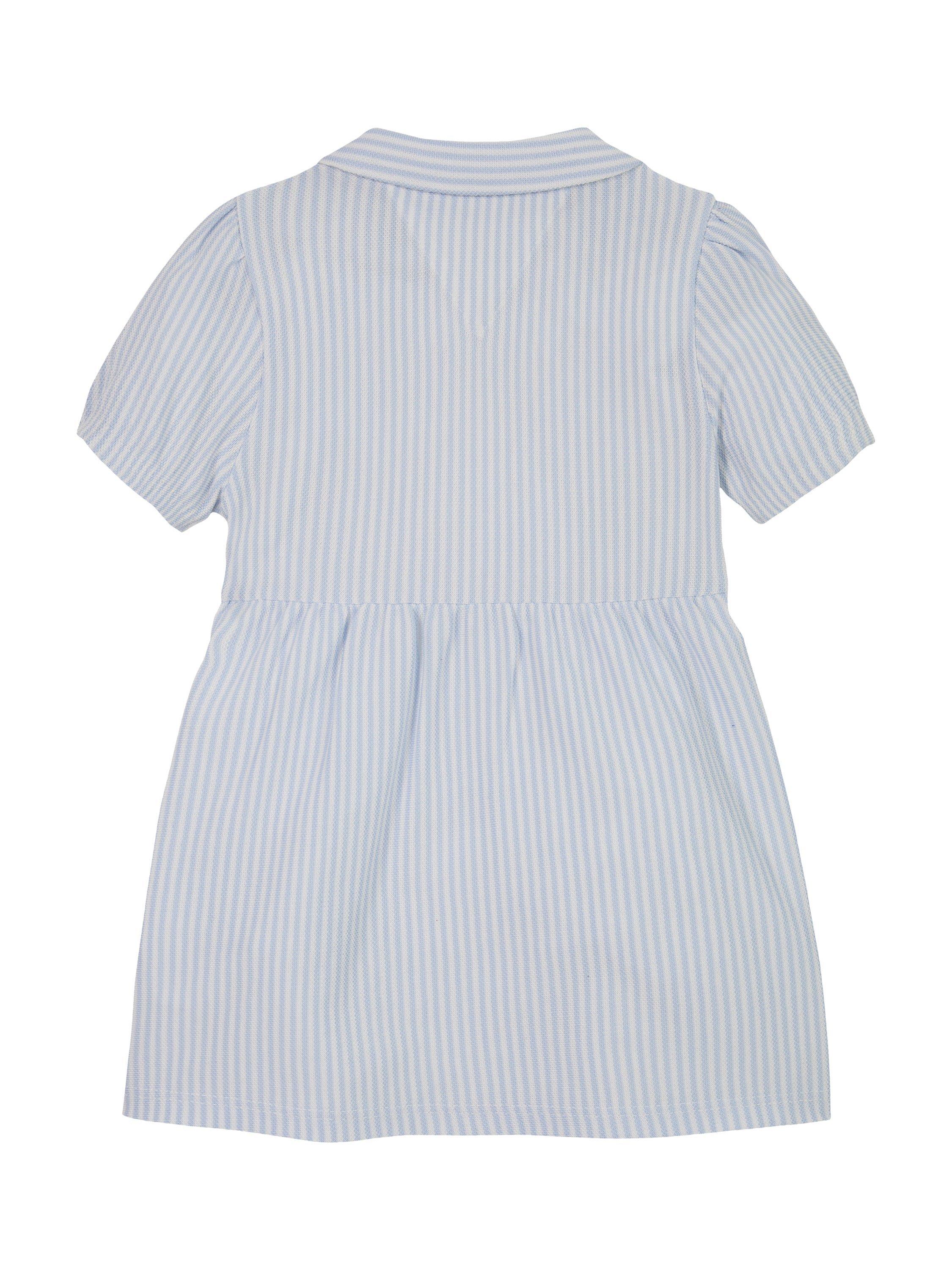Product image 3 of 3, which shows Tommy Hilfiger Baby Organic Cotton Short Sleeve Dress, Breezy Blue Stripe, 0-3 months
