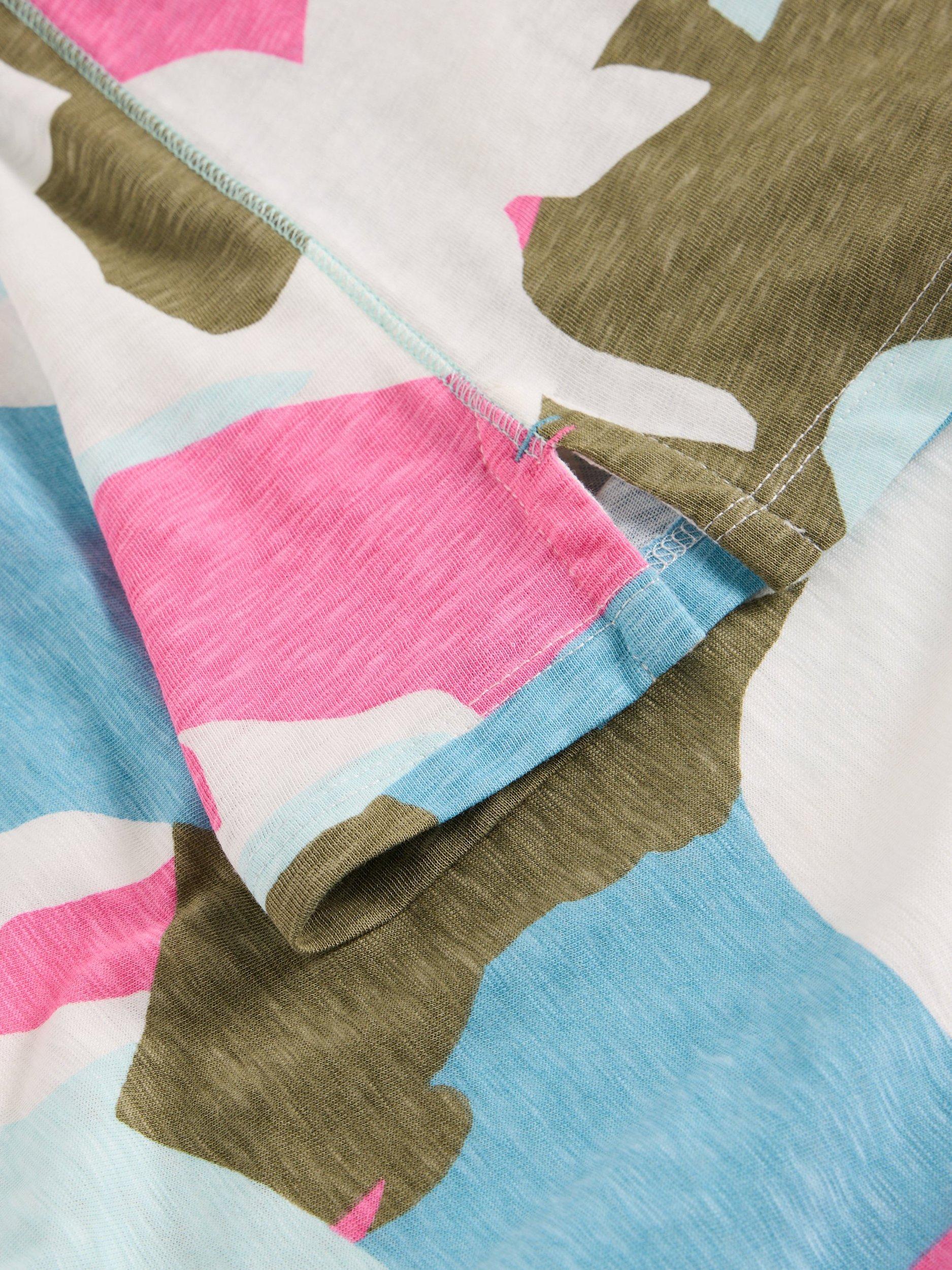 Product image 6 of 6, which shows White Stuff Abbie Abstract Floral T-Shirt, Mid Pink, 6