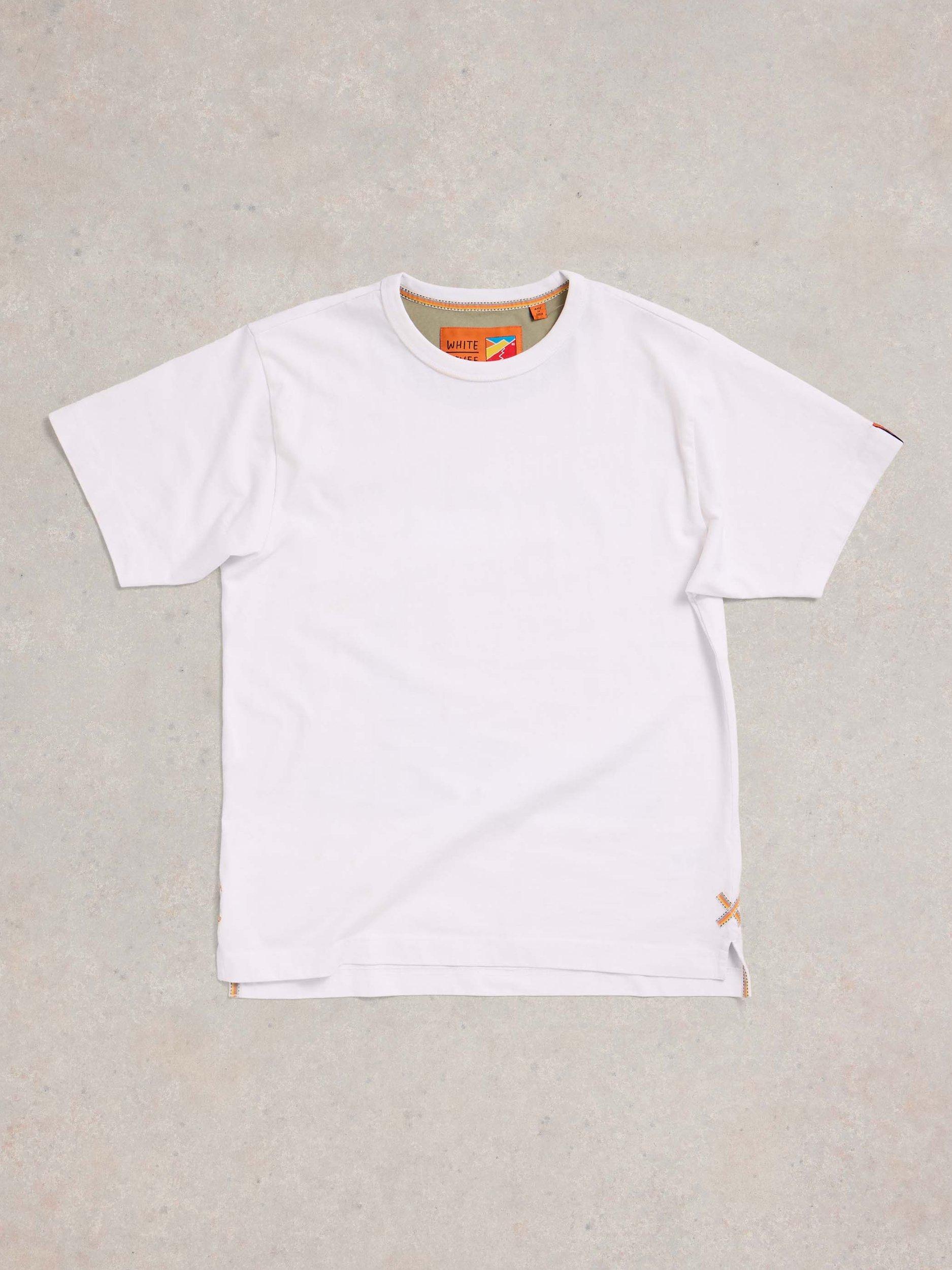Product image 5 of 7, which shows White Stuff Cotton Oversized Graphic Back T-Shirt, White, S