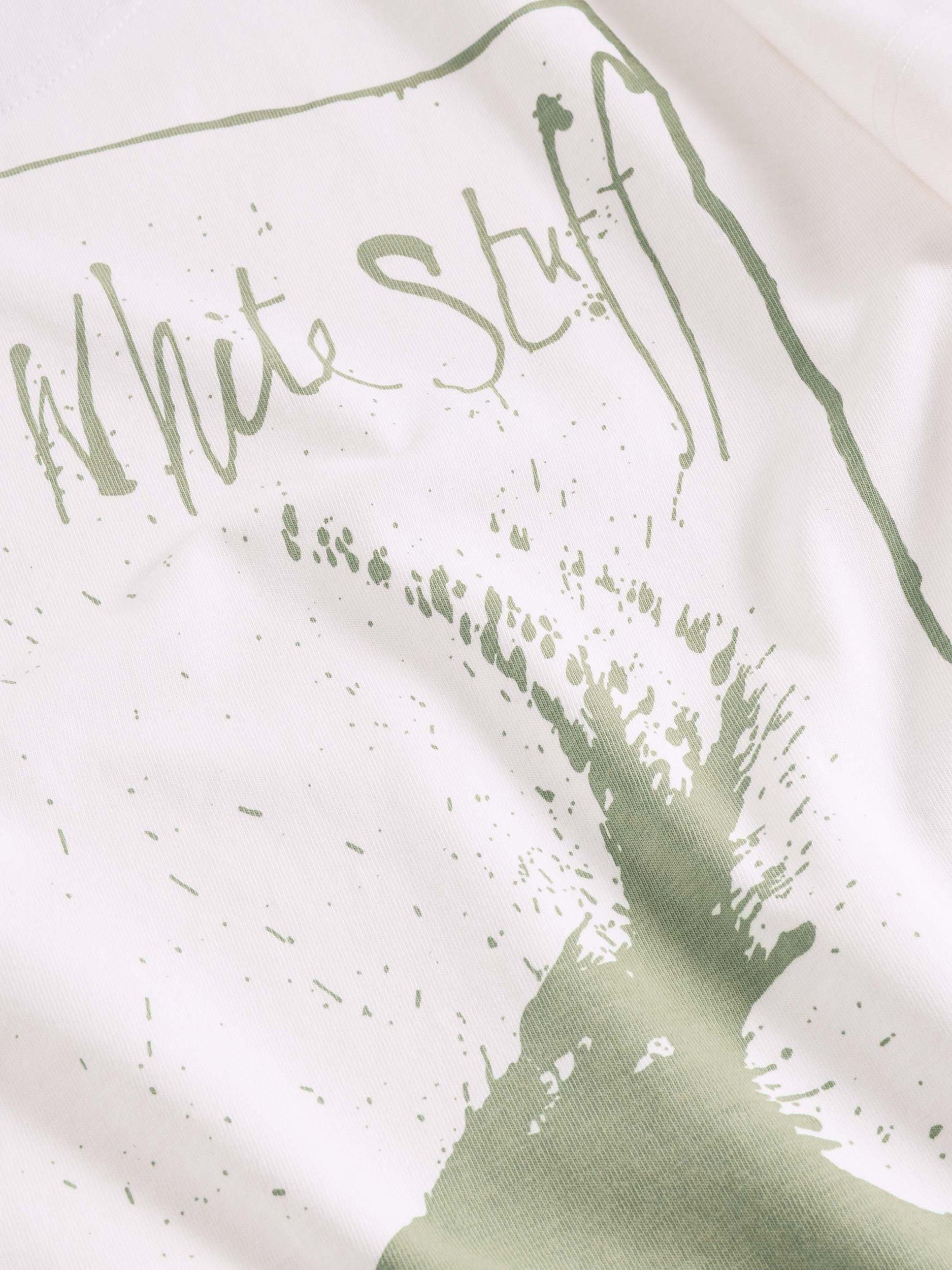 Product image 6 of 7, which shows White Stuff Cotton Oversized Graphic Back T-Shirt, White, S