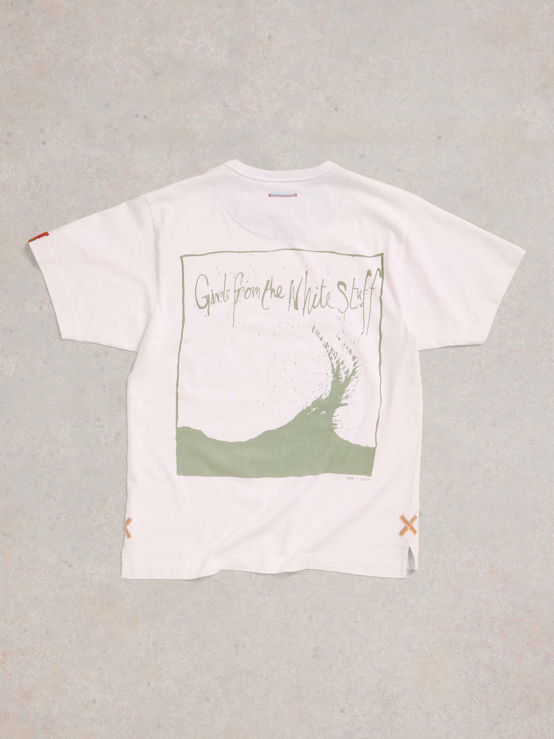 Product image 7 of 7, which shows White Stuff Cotton Oversized Graphic Back T-Shirt, White, S