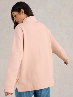 White Stuff Plain 1/2 Zip Sweatshirt, Light Pink - view 2, Light Pink