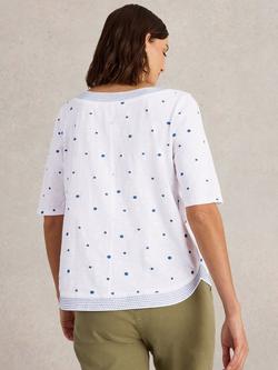 White Stuff Weaver Embroidered Pure Organic Cotton Top, White/Multi - view 2, White/Multi