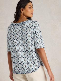 White Stuff Weaver Floral Pure Organic Cotton Top, White - view 2, White