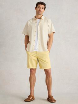White Stuff Ely Linen Blend Regular Fit Shirt, Cream