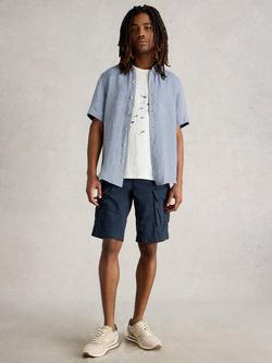 White Stuff Keswick Linen Regular Fit Shirt, Light Blue