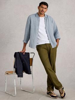 White Stuff Keswick Linen Regular Fit Shirt, Blue, Blue