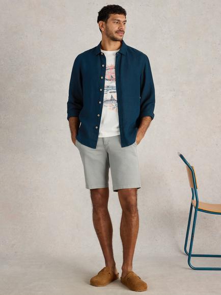White Stuff Keswick Linen Regular Fit Shirt, Dark Navy, Dark Navy