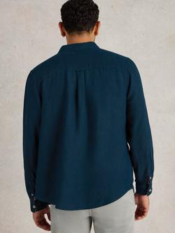 White Stuff Keswick Linen Regular Fit Shirt, Dark Navy - view 2, Dark Navy