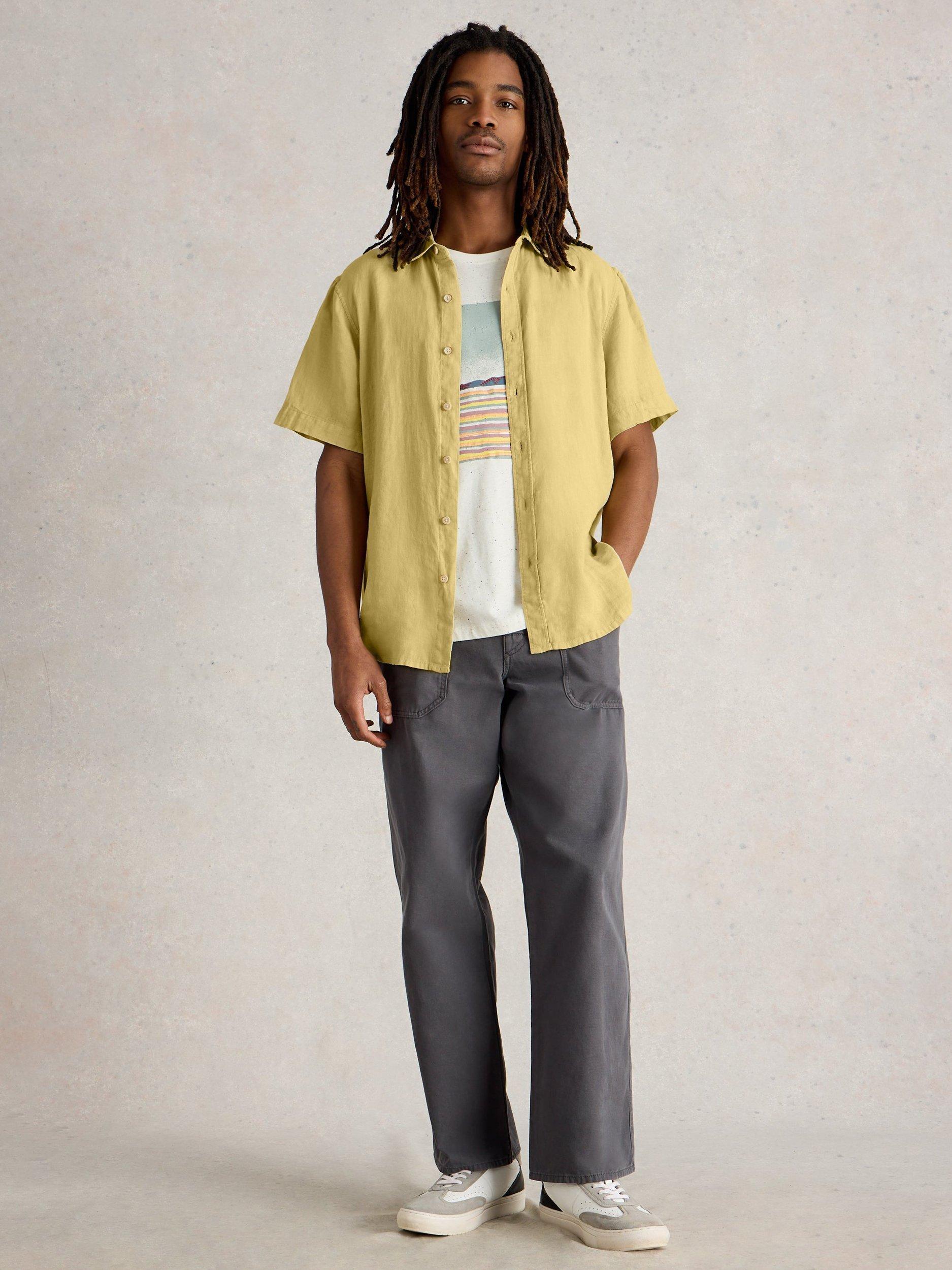 Product image 1 of 6, which shows White Stuff Keswick Linen Regular Fit Shirt, Light Khaki, S