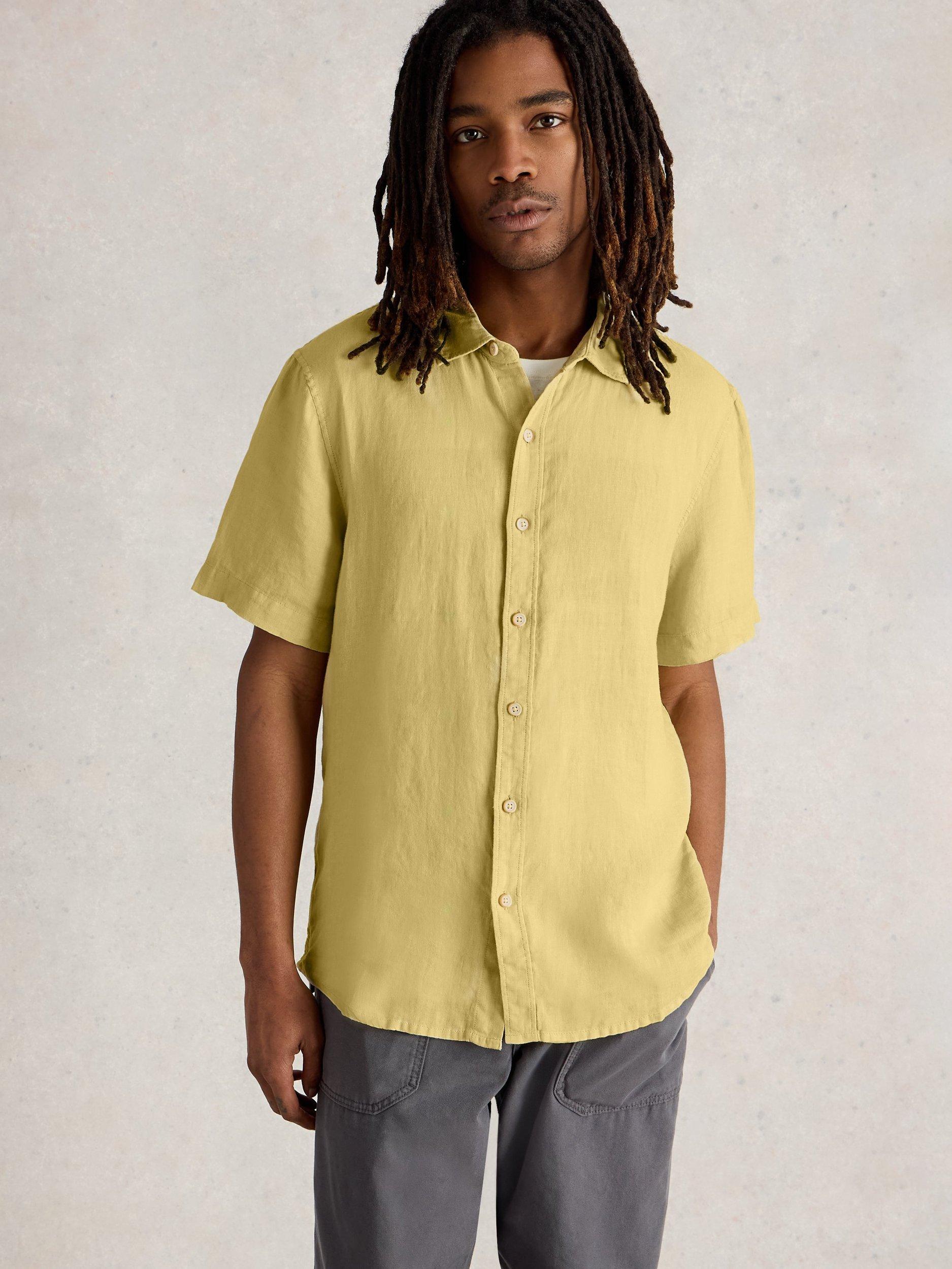 Product image 3 of 6, which shows White Stuff Keswick Linen Regular Fit Shirt, Light Khaki, S