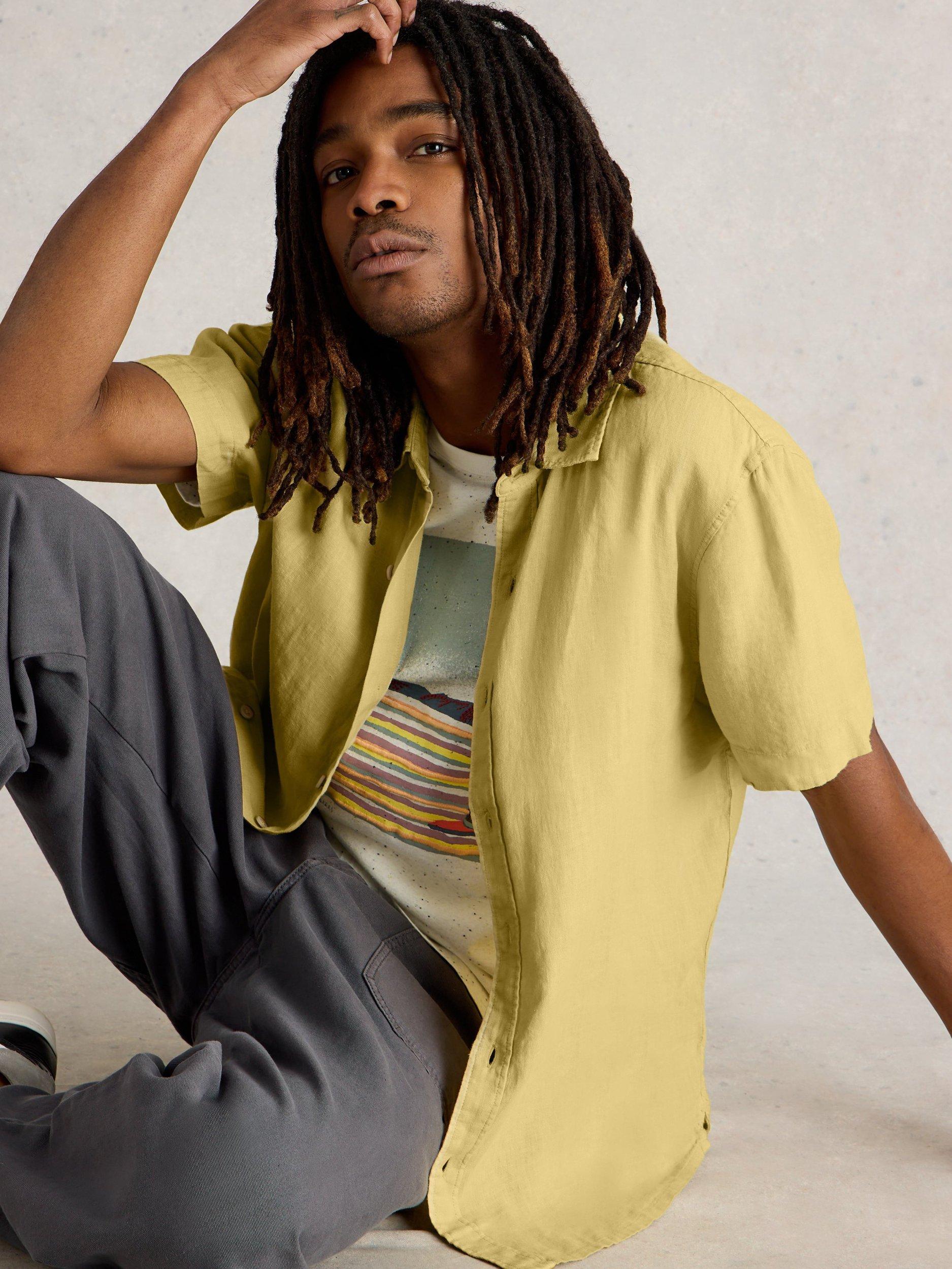 Product image 4 of 6, which shows White Stuff Keswick Linen Regular Fit Shirt, Light Khaki, S