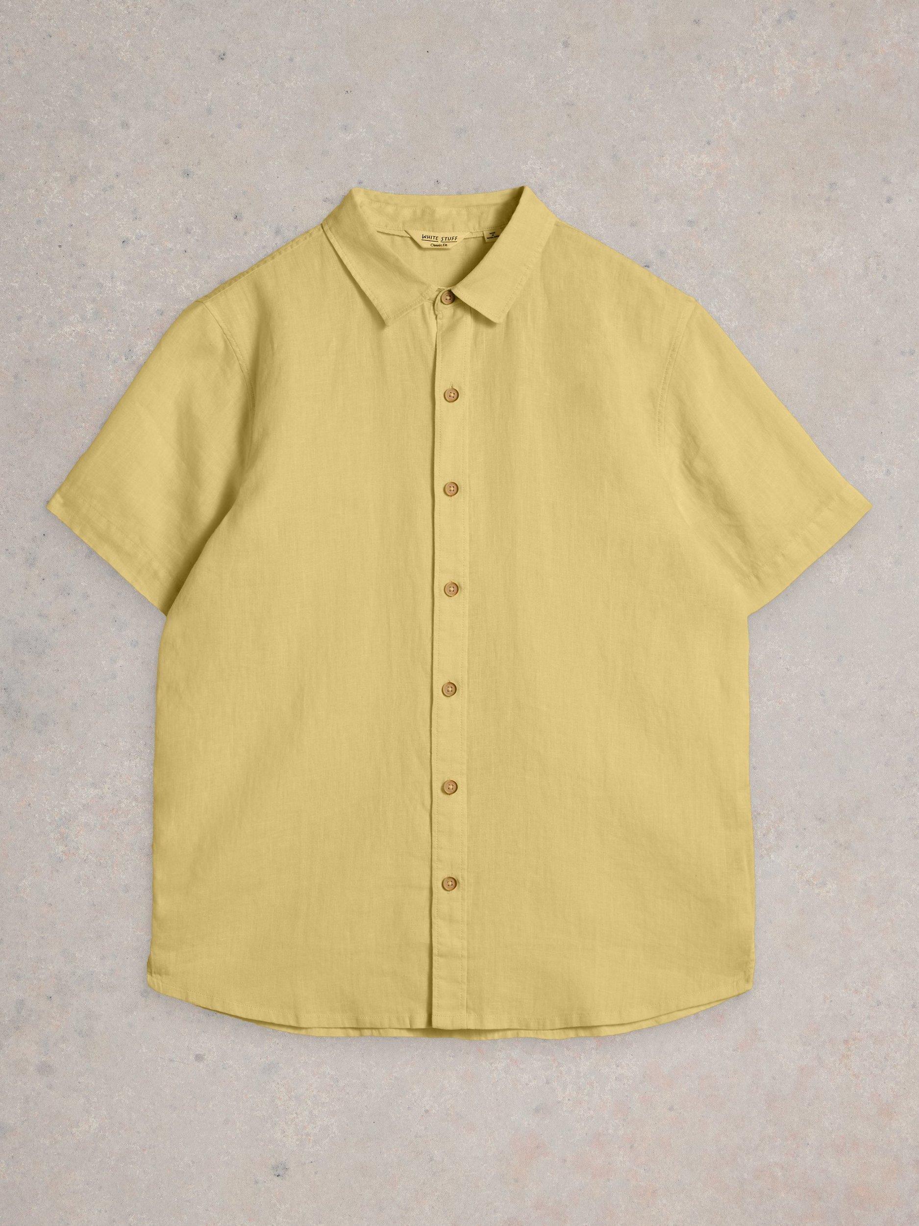 Product image 5 of 6, which shows White Stuff Keswick Linen Regular Fit Shirt, Light Khaki, S
