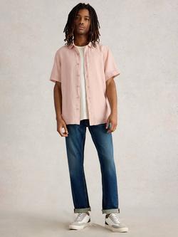 White Stuff Keswick Linen Regular Fit Shirt, Light Pink