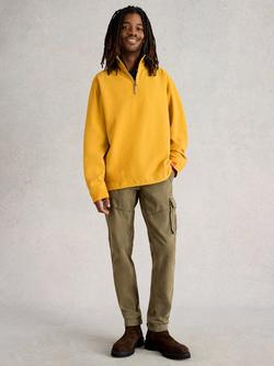 White Stuff Pique Cotton Half Zip Sweatshirt, Yellow