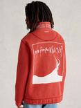 White Stuff Pique Cotton Half Zip Sweatshirt, Red