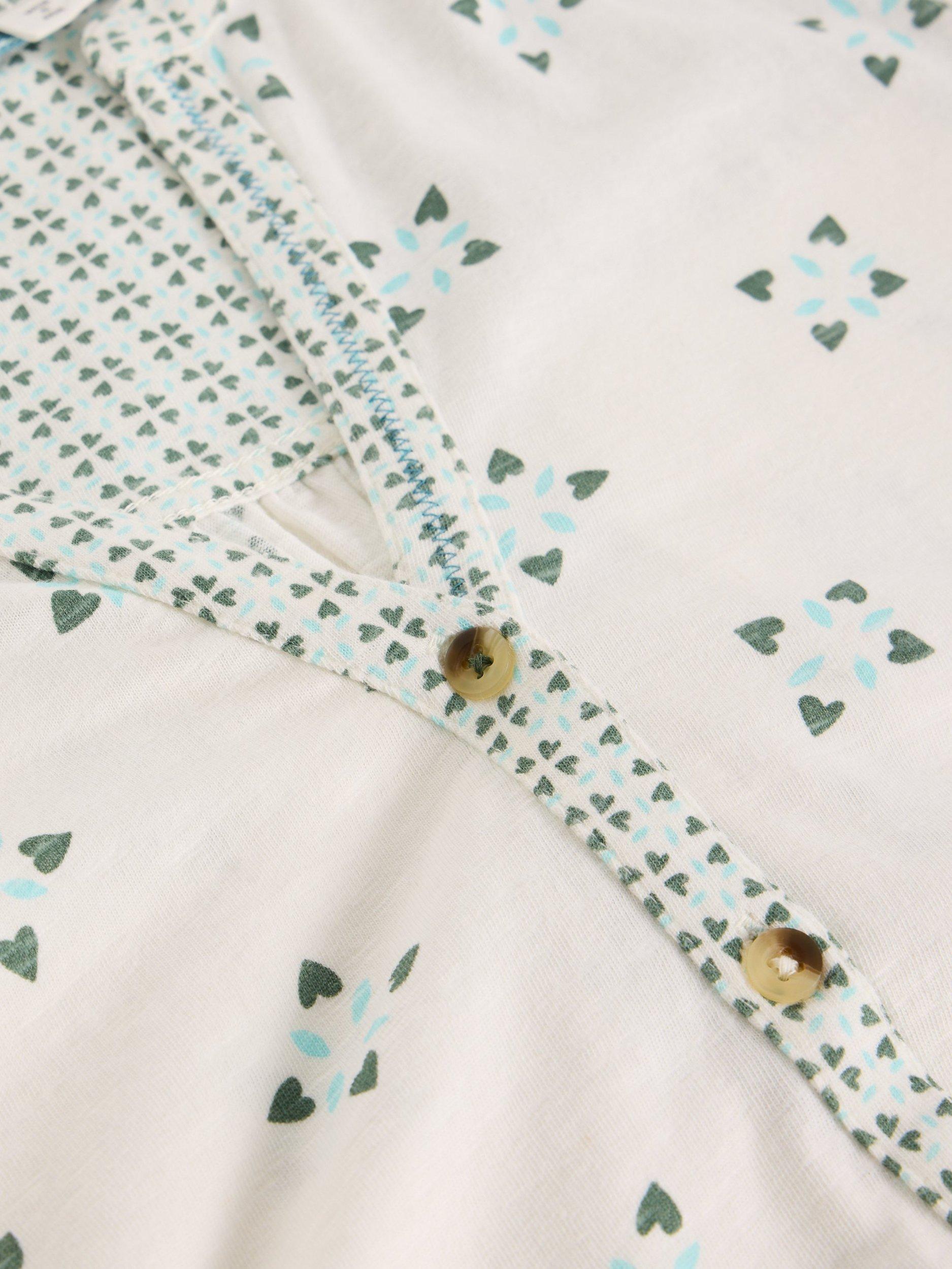 Product image 7 of 7, which shows White Stuff Tulip Geometric Pure Organic Cotton Tie Shirt, White, 6
