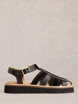 White Stuff Leather Chunky Sandals, Pure Black