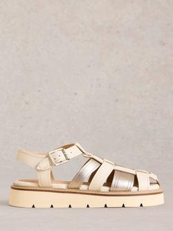 White Stuff Leather Chunky Sandals, Silver