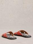 White Stuff Suede Floral Footbed Sandals, Light Orange