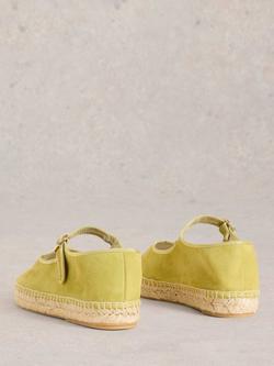 White Stuff Suede Mary Jane Espadrilles, Bright Green - view 2, Bright Green
