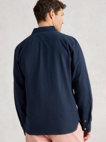 White Stuff Ely Linen Blend Regular Fit Shirt - view 2, Dark Navy