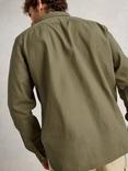 White Stuff Ely Linen Blend Regular Fit Shirt, Khaki Green