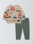 John Lewis Baby Transport Print Sweatshirt & Leggings Set, Multi